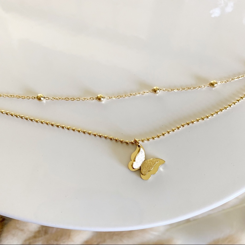 Butterfly Anklet 18k Gold Plated Summer Jewelry